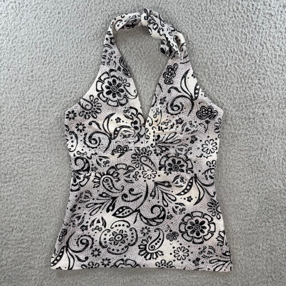 Y2K SO clothing black & grey halter tank top